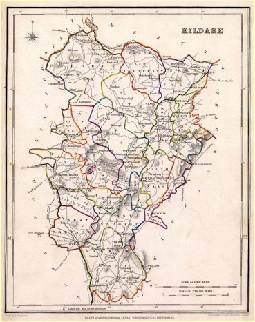 Map of County Kildare from Lewis' Topographical Dictionary